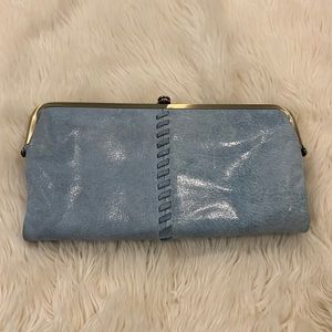 HOBO Lauren Clutch Wallet in light blue. EUC, only used a few times.